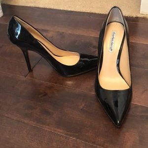Charles David black patent leather heels